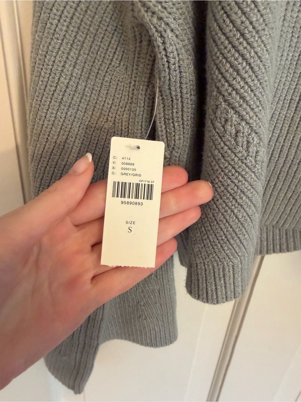 Anthropologie Maeve The Katey Mock Neck Bell Sleeve Sweater Grey Sz Small NWT - Picture 5 of 5